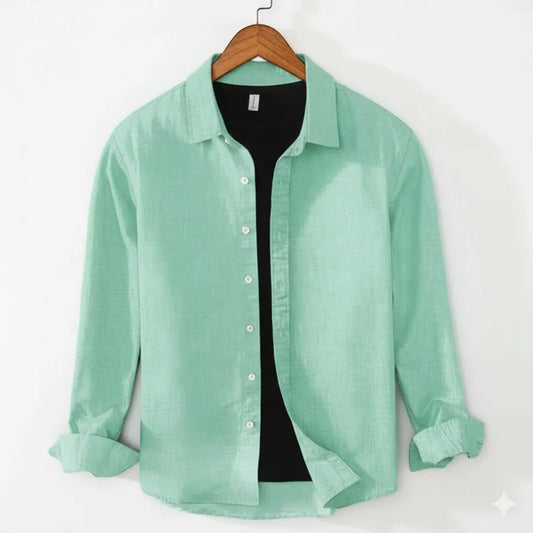 Men's Cotton Chambray Executive Shirt  (Sea Green)